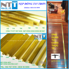 Nẹp đồng trang trí, nối sàn NTT-T15 trơn, cong