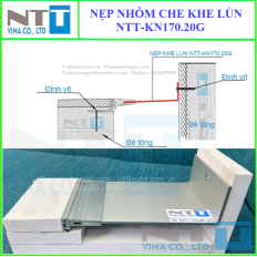 Nẹp nhôm che khe lún, khe co giãn góc NTT-KN170.20G